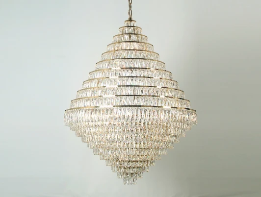 10125+43/C gold Подвесная люстра хрустальная Newport 10120 10125+43/C gold (220V, на цепи)