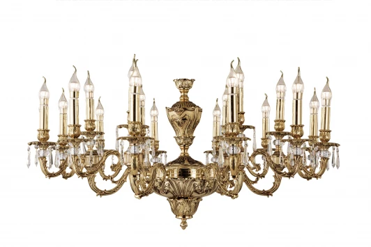 Estrada E 1.1.18.600 G Подвесная большая люстра Dio D'Arte Estrada E 1.1.18.600 G (220V, хрусталь, на цепи, подсвечник, свеча)