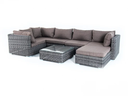 LS5O1T1-7-SET graphite Трансформирующаяся лаунж-зона из искусственного ротанга, цвет графит 4SIS Лунго LS5O1T1-7-SET graphite