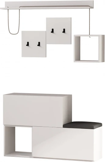 LEV00792 Обувница с вешалкой для одежды HOLDON HANGER (Дерево/Белый) LEVE