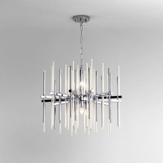 355/6 Smart хром Подвесная люстра Wi-Fi Bogate's Allure 355/6 Smart хром (220V, управление смартфоном, голосовое управление, умный дом - Minimir Home, Алиса, Маруся, Салют, на цепи)