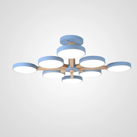 Turna-B01 Потолочная люстра Wi-Fi на штанге Turna L8 Blue By ImperiumLoft Turna-B01 (LED, 220V, голосовое управление, умный дом - Алиса)