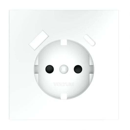 VLS001002 Накладка для розетки с заземлением и защитными шторками, с USB A+C Voltum S70 VLS001002 (белый матовый)
