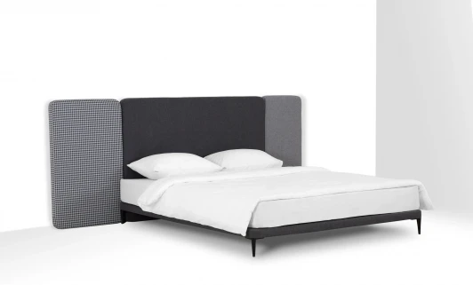 709380 Кровать Licata ОГОГО (арт.709380), (Ткань,Рогожка,Микрошенилл/Серый)