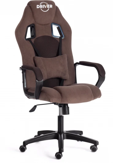 19293 Кресло DRIVER (22) флок/ткань, коричневый, 6/TW-24 Tetchair 19293
