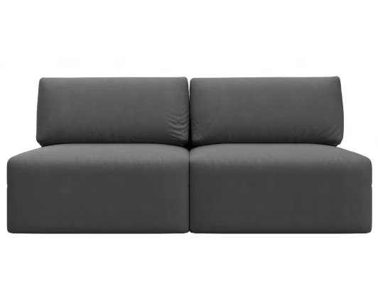 129467 Диван прямой модульный Лига-060 НПБ (ЛДСП,Брус,Фанера/Пластик/Замша/Серый) Лига Диванов 129467