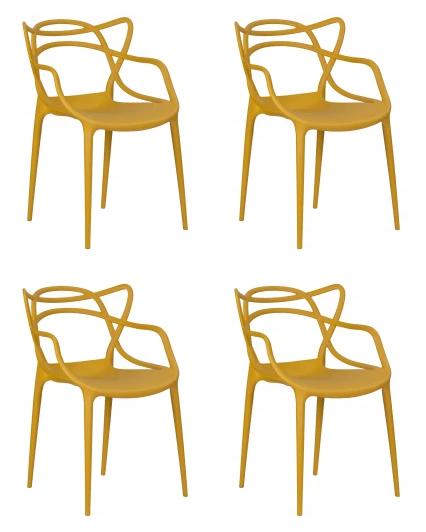LMZL-PP601-N_P-Y-03 Набор 4 шт Стул обеденный DOBRIN MASTERS (горчичный (Y-03)) LMZL-PP601-N_P-Y-03