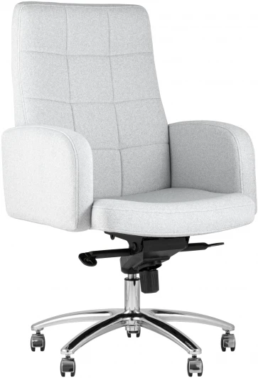 УТ000013291 Кресло руководителя Лансет микровелюр светло-серый Stool Group УТ000013291