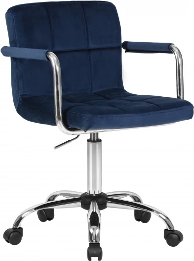 9400-LM TERRY, цвет сиденья синий велюр (MJ9-117), цвет основания хромированная сталь Офисное кресло для персонала TERRY (синий велюр (MJ9-117))