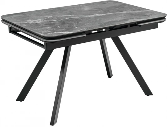 RF 0656 Стол Arthur раскладной 120-184x80x75см, керамогранит серый мрамор Greys Grey, чёрный Bradex Home арт.RF 0656