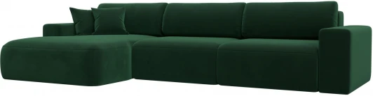 121393L Диван угловой Лига-036 НПБ Классик Лонг левый угол (Зеленый/Велюр) Лига Диванов арт.121393L
