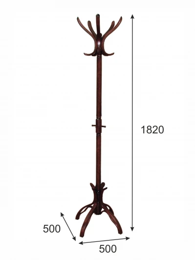 002151 Вешалка напольная В 12Н махагон от фабрики Mebelik