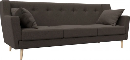 122450 Диван кухонный прямой Брайтон 3 (Коричневый/Рогожка) Лига Диванов арт.122450