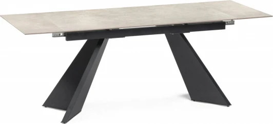 588024 Керамический стол Ливи 140 (Ливи 140(200)х80х78 creto forever beige / черный) Woodville арт.588024