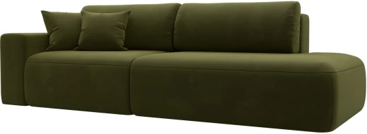 121334L Диван прямой Лига-036 НПБ Модерн подлокотник слева (Зеленый/Микровельвет) Лига Диванов арт.121334L