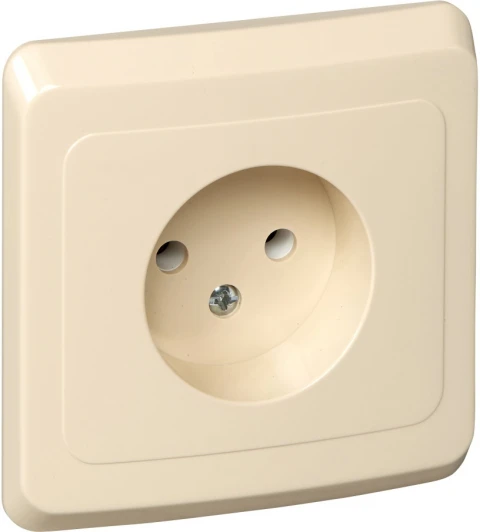 PC16-001K Розетка встраиваемая без заземления (кремовый) Systeme Electric Этюд PC16-001K