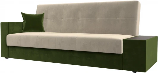 118491 Диван-книжка Лига-020 стол справа (Бежевый,Зеленый/Микровельвет) Лига Диванов арт.118491