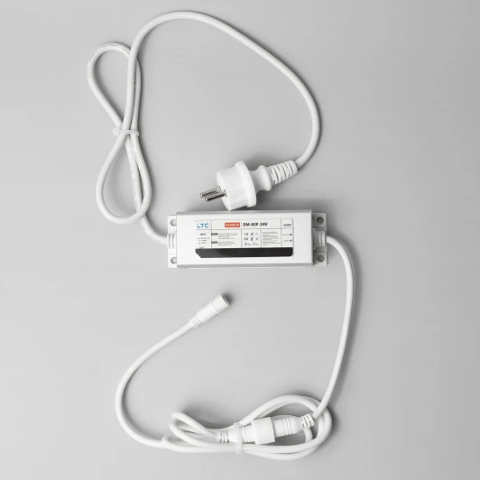 DM-60F-24V-W Блок питания электронный 60W для Нитей 24В, до 1000 LED, провод белый каучук, IP65 Laitcom DM-60F-24V-W