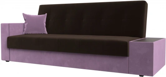 118508 Диван-книжка Лига-020 стол справа (Коричневый,Сиреневый/Микровельвет) Лига Диванов арт.118508