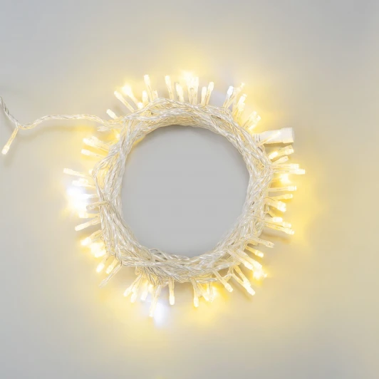 PST100BLW-10-2WW Гирлянда Нить 10м тепло-белая с мерцанием белого диода 220В, 100 LED, провод прозрачный ПВХ, IP54 Laitcom PST100BLW-10-2WW