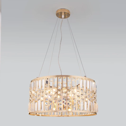 10116/5 золото Подвесная люстра Eurosvet Lory 10116/5 золото/прозрачный хрусталь Strotskis