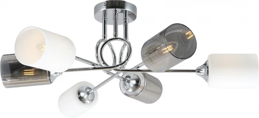 1126/6PL Потолочная люстра на штанге Escada Duo 1126/6PL 6х40Вт E14, металл/стекло, хром (220V)