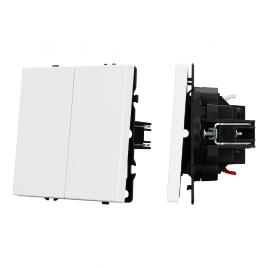 054242 Механизм выключателя двухклавишный проходной SWT-NOBE-MKP2-SFPL-WH (230V, 10A) (Arlight) 054242