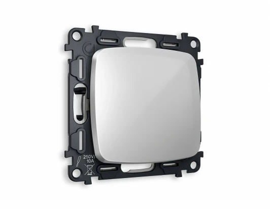 MO401010 Комплект механизма Ambrella Volt 1-клавишного выключателя OMEGA MO401010 Серебро глянец QUANT