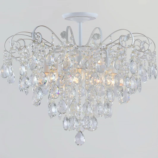 04055-0.3-07 WH+GOLD PN Потолочная люстра хрустальная на штанге Reluce 04055-0.3-07 WH+GOLD PN (220V)