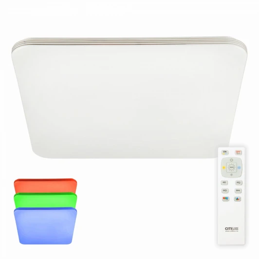 CL714K900G Потолочный светильник RGB Citilux Симпла CL714K900G (LED, 220V, диммер, пульт управления)
