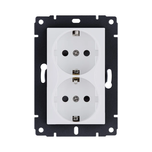 REA-032WM Розетка штепсельная SCHUKO двойная 16A/250 В белый матовый Kollinger REA-032WM для Aspekt, Eleganz, Reflex
