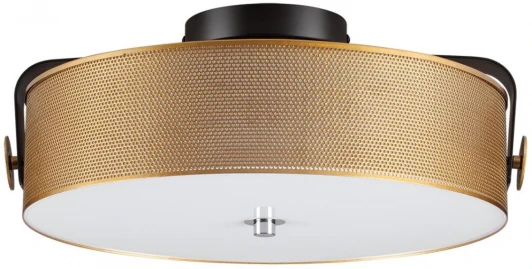 6597/40L Потолочный светильник круглый Lumion Drumy 6597/40L черный, античная латунь/античная латунь металл/металл, стеклоLED 40W 4000К 220V (круглые)