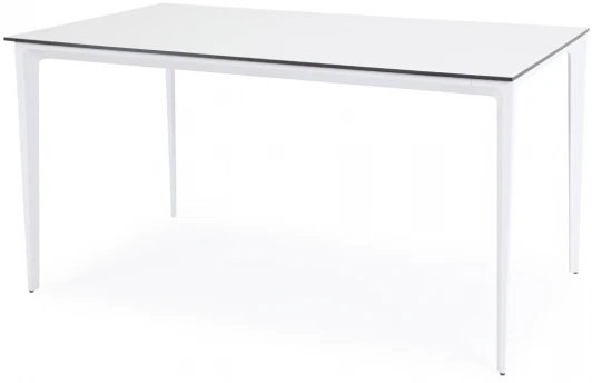 WHITE-140-80-A white "Малага" обеденный стол из HPL 140х80см, цвет молочный, каркас белый 4SIS арт.УТ-00003678