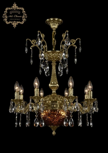 31.19.8.CK125SP.250SP.G.Sp.Amber.1A Подвесная люстра Art Classic 31.19 31.19.8.CK125SP.250SP.G.Sp.Amber.1A