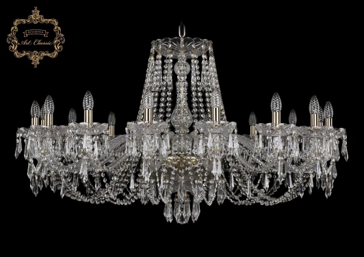 11.23.16.400.Br.Dr Подвесная большая люстра Art Classic 11.23 11.23.16.400.Br.Dr (220V, хрусталь, на цепи, подсвечник, свеча)