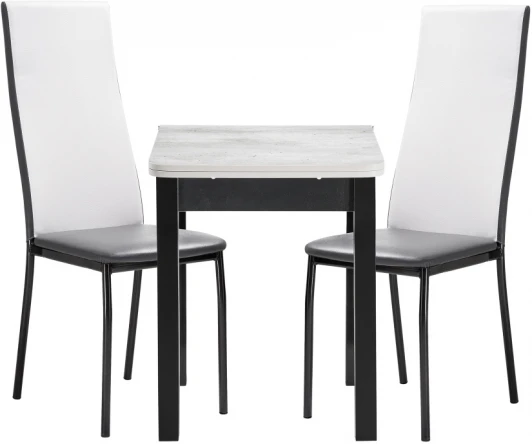 517035 Обеденная группа Woodville Блавир белый полимер / серый полимер / метрополитан грей / черный 517035