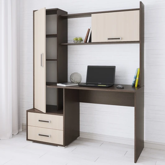 00-00023518 Стол компьютерный ТЭКС Квартет-9, венге/дуб молочный