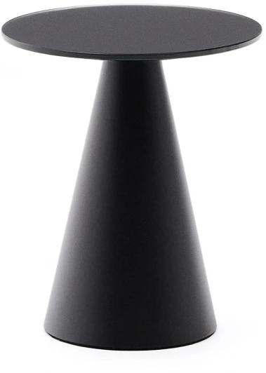 253545 Wilshire Приставной столик из металла и стекла черный Ø35 см La Forma (ex Julia Grup) арт.253545