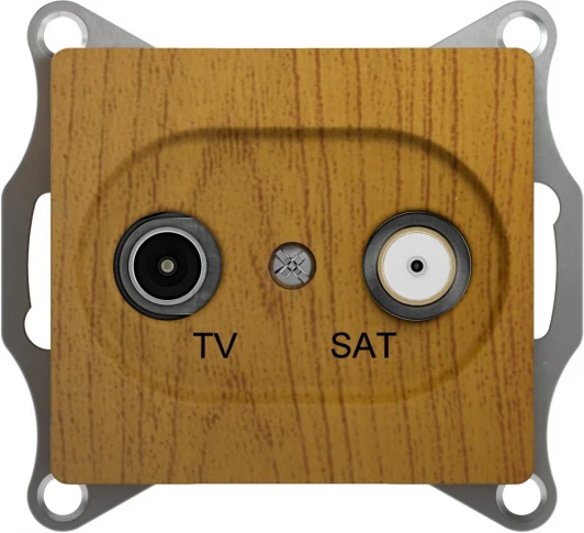 GSL000597 Розетка встраиваемая телевизионнная оконечная TV+SAT (дуб) Systeme Electric Glossa GSL000597