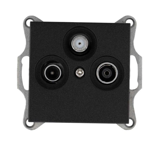 G6207B Розетка проходная TV+SAT + акустическая (антрацит) Jasmart G-Classic G6207B