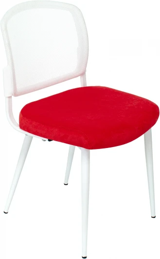KF-8W/RED Стул для кухни Бюрократ KF-8W красный металл белый на ножках (KF-8W/RED)