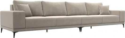 122389 Диван прямой Льюес Лонг (Бежевый/Микровельвет) Лига Диванов арт.122389