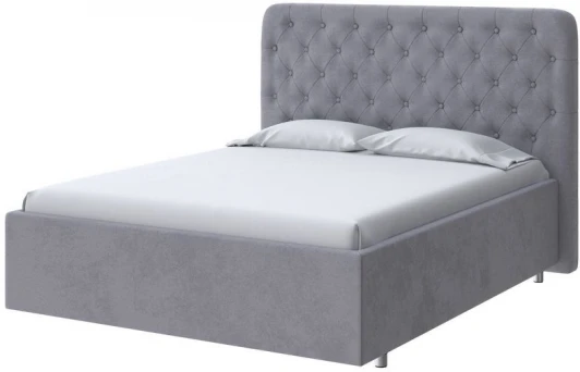 2022717 PROxSON Кровать Classic Large (Ткань: Велюр Teddy Мокрый асфальт) 180x190