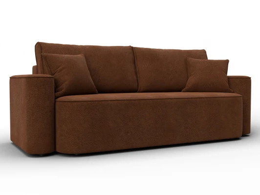 137080 Диван прямой Лига-118 НПБ (ДСП,ЛДСП,Брус,Фанера,Велюр/Терракотовый) Лига Диванов 137080