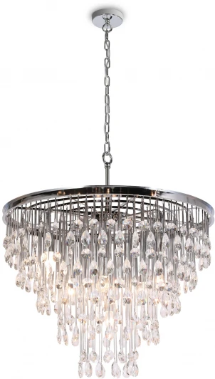 MOD091PL-09CH Подвесная люстра каскадная Maytoni Linn MOD091PL-09CH (220V, хрусталь, подвески, на цепи)