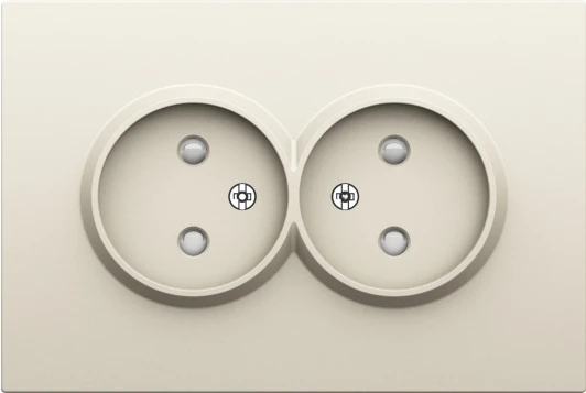 DS22655 Накладка для розетки 2-й без заземления, со шторками 16A 250 В~, слоновая кость Donel S08 DS22655