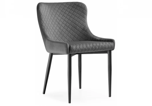 15022 Обеденный стул на металлокаркасе Woodville Teo dark gray / black 15022