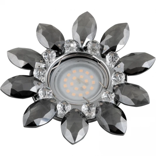 DLS-P112 GU5.3 CHROME/SMOKE+CLEAR Встраиваемый точечный светильник Fametto Peonia DLS-P112 GU5.3 CHROME/SMOKE+CLEAR