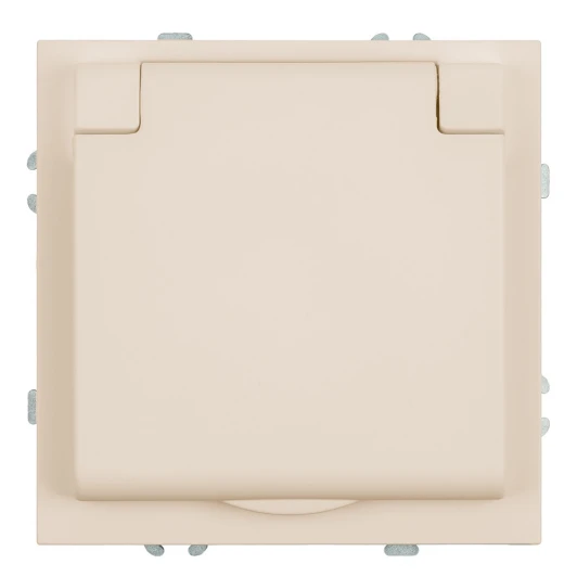 49907 Розетка с заземлением с защитной крышкой (кашемир, soft touch) Stekker Эмили 49907