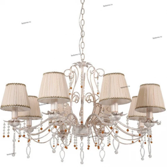 GLORIA GOLD SP8 Люстра подвесная Crystal Lux Gloria, 8 плафонов, белый с золотом, бежевым и прозрачным